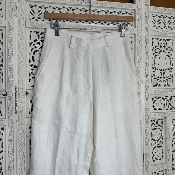 NWT Kasper 2-Piece 100% Linen Cream Ivory Embroidered Cut Out Suit Blazer Set - Picture 7 of 13